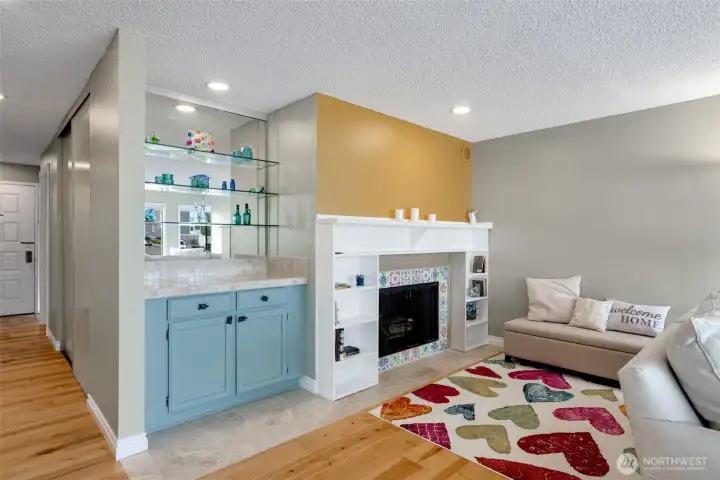 Living room fireplace