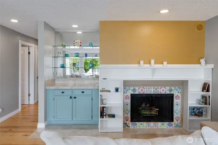 Living room fireplace