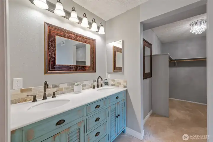 Primary Bathroom, directly adjacent to walk-in closet