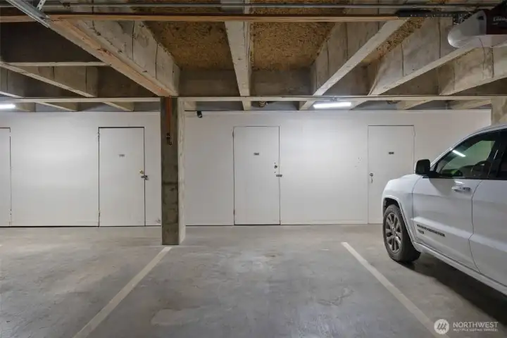 Assigned parking and personal storage