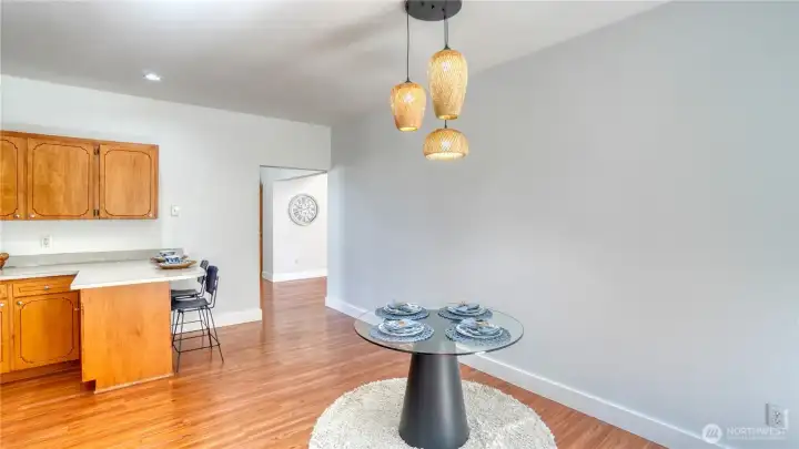 Entering kitchen breakfast nook