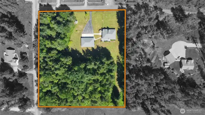 Aerial of approximate property lines