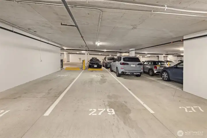 Two tandem parking spaces #279 and #280.