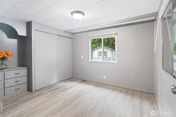 Comfortable second bedroom perfect for guests, office, or hobby space. Comfortable second bedroom perfect for guests, office, or hobby space.