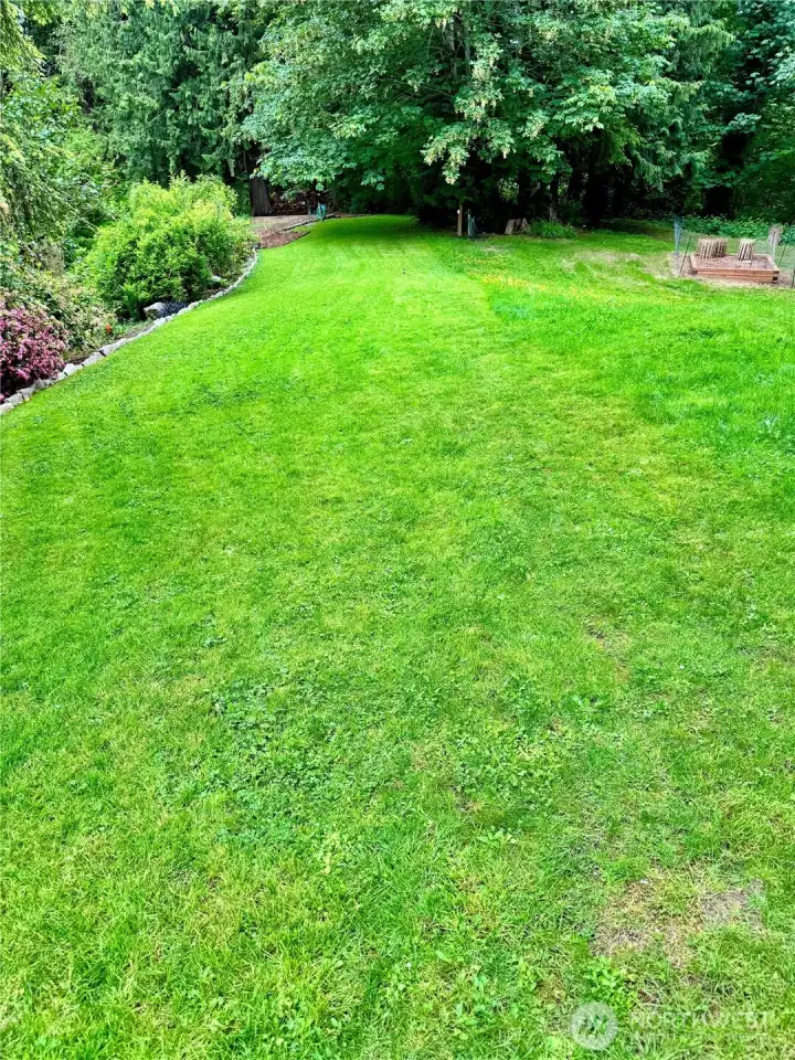 Looking toward the garden border & raised planting beds. Looking toward the garden border & raised planting beds.
