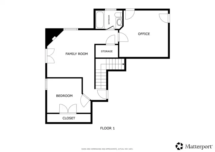 Lower level floor plan - additional bedroom and an office space. Lower level floor plan - additional bedroom and an office space.