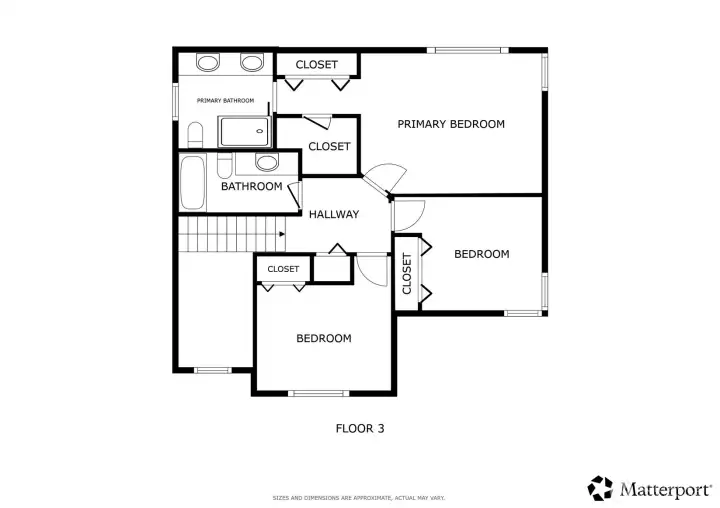 Upper level floor plan. Upper level floor plan.