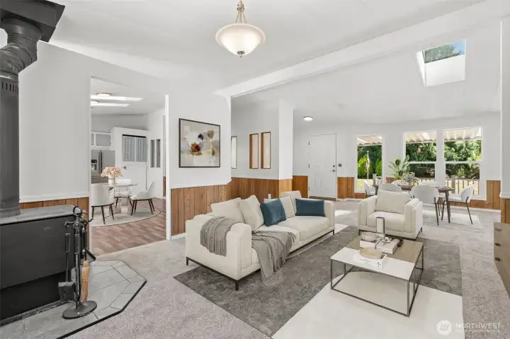 Living room and Dining area Virtually staged
