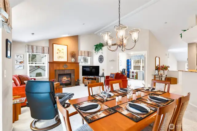 View of Dining Room & Living Room