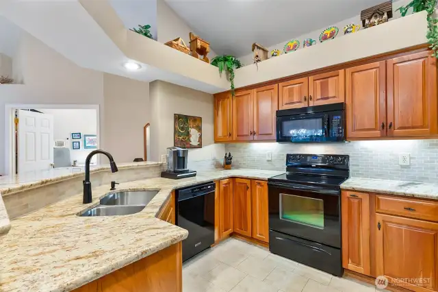 Kitchen with Cherry Cabinets