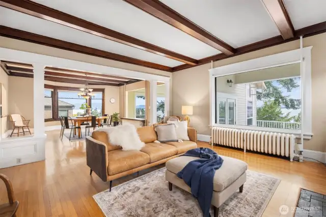 Large sunny windows provide and high ceilings provide plenty of light and ever changing views.