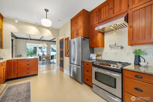 Well thought out kitchen complete with a faucet for filling that large pasta pot.