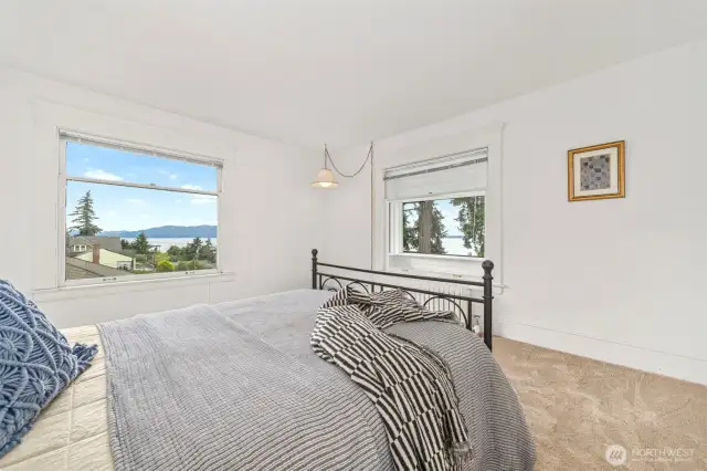 Spacious south west bedroom with lovely southern views.