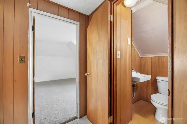 Half bath on the third floor. Bedroom on the left of this photo.
