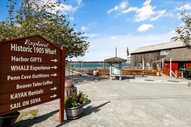 Visit the wharf, wine bar, coffee shop, ice cream shop, pet store, and more.