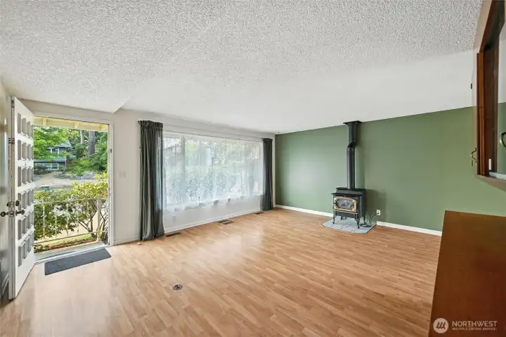 View from living room to front door