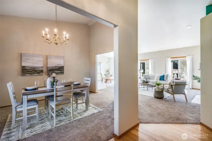 Formal dining room with space to entertain and make lasting memories.