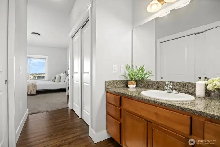 Primary bath with 2 large closets