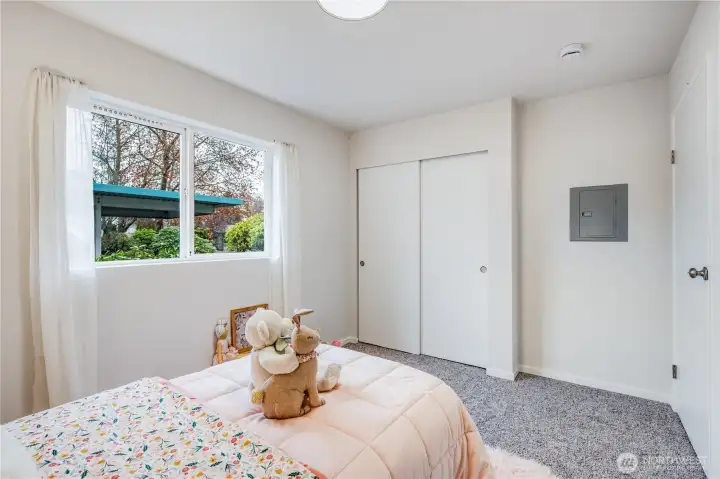 A double closet is also a great feature of the home's second bedroom.