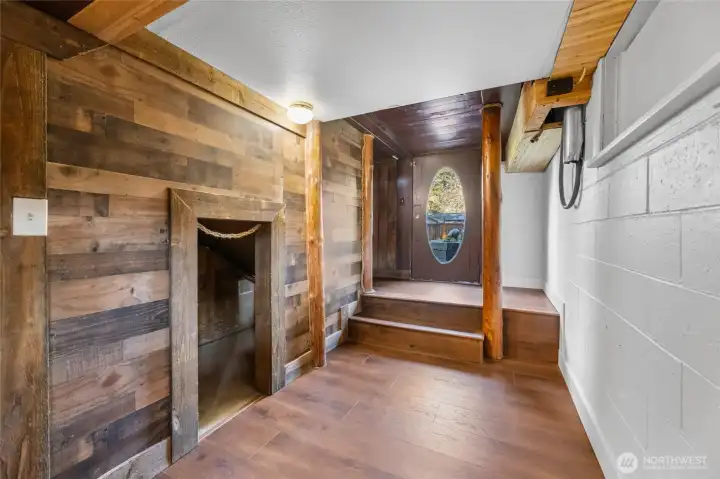 Downstairs separate entrance & storage area