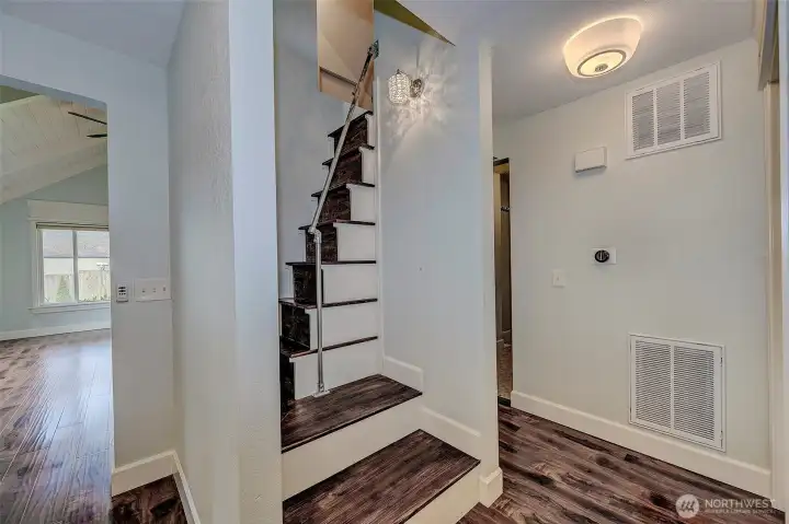 The ladder steps may seem intimidating at first, but after a couple of practice runs, they are easy to navigate and open up a world of imagination in this cozy attic gem.