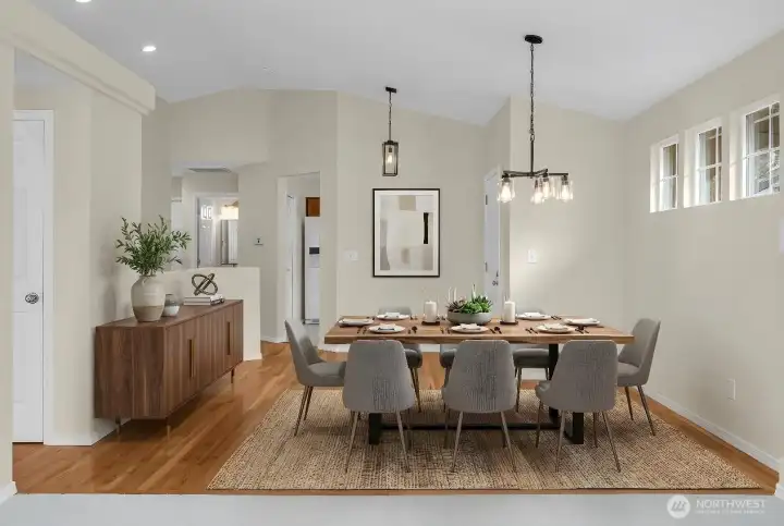 Virtually staged. The dining area is a setting worthy of your favorite traditions.