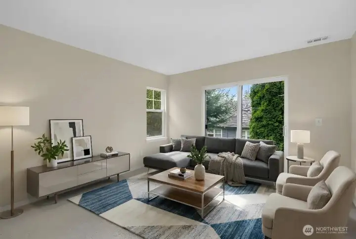 Virtually staged. Staged as a family room, but this room is currently used as a bedroom.