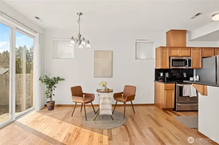 Eating space off kitchen