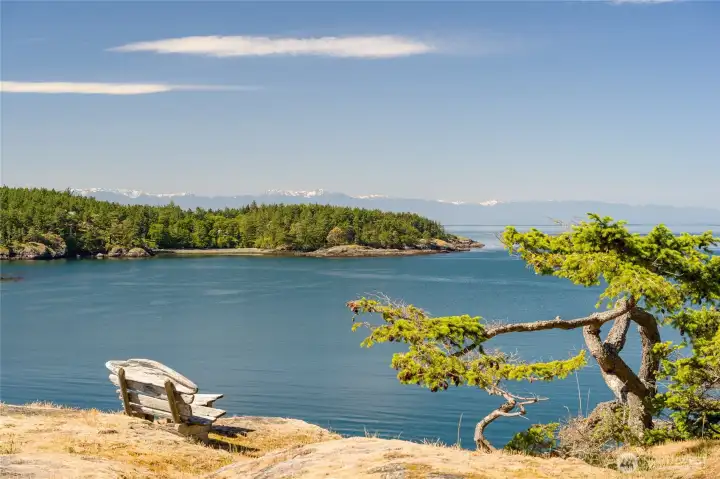 This distinctive home overlooks MacKaye Harbor all the way to the Olympic Mountains.  This view is what makes this location so special.