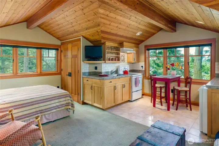 Studio space above the detached 2 car garage.