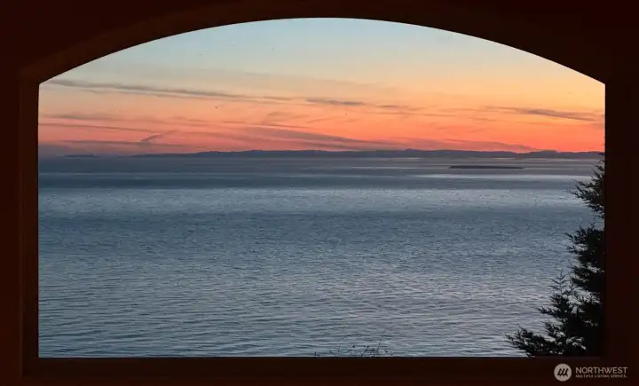 A Sunset night through the window on the 3rd floor from the Music Room window.
