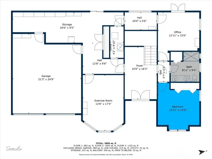 Floor Plan for the Lower Level
