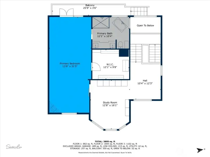Floor Plan for 3rd Floor (Upper Level)