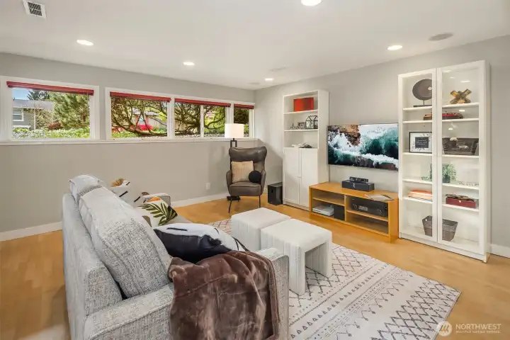 Wonderful flex space offers media, bonus or playroom versatility