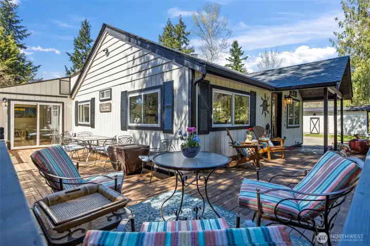 Enjoy the wraparound deck and all the private space available to entertain your guest!