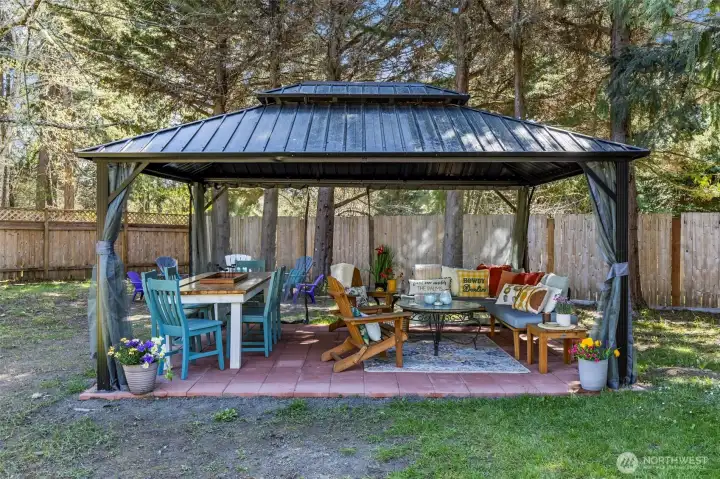 12 x 20 Gazebo w/ firepit behind!