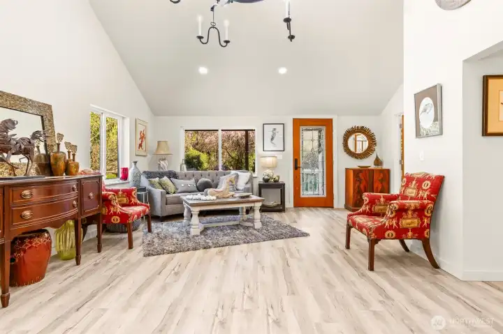 View of front door and partial living room!