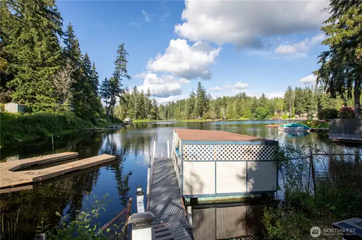 Private dock and boathouse.