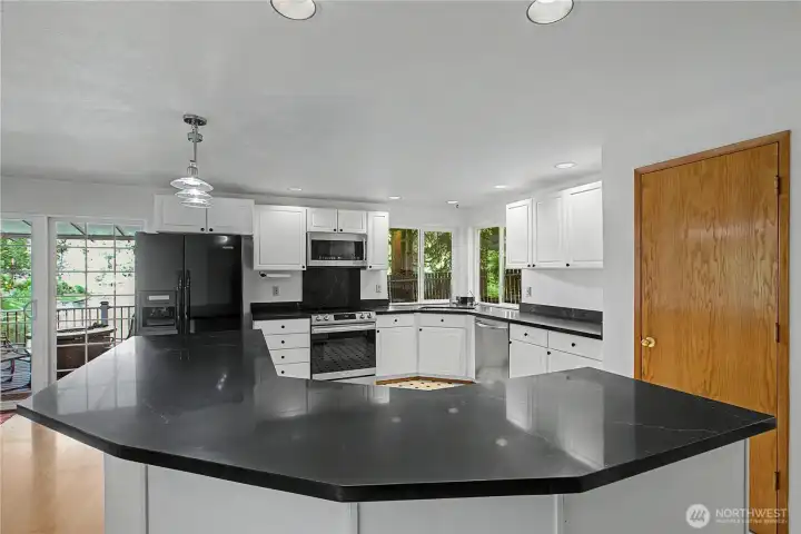 New quartz countertops and a big walk in pantry.