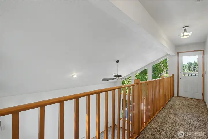 Upstairs loft with balcony door