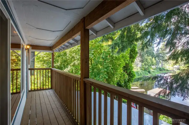 Upper balcony.  Tree limbs will be trimmed to expand the view.