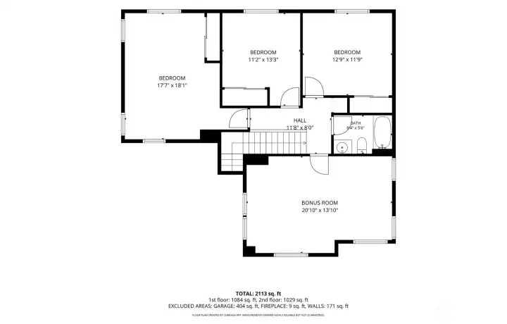 Upstairs features 3 additional bedrooms, full bathrm & large bonus room.