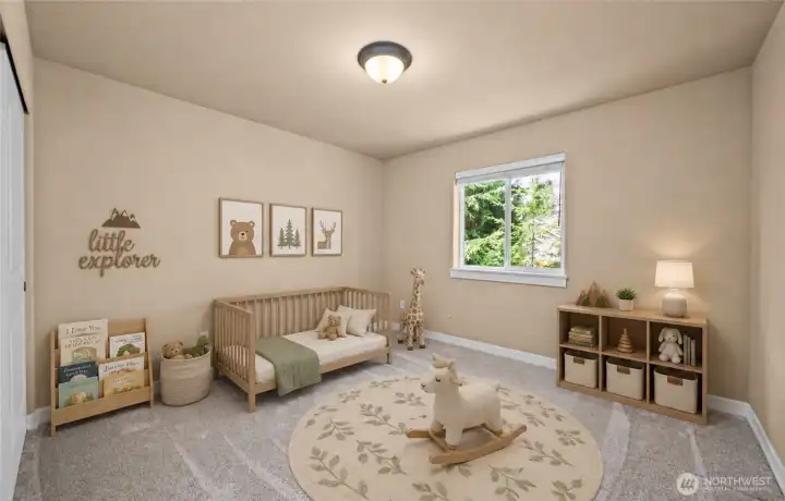 Bedroom 2 is perfect for guests or an office too.    (photo virtually staged)