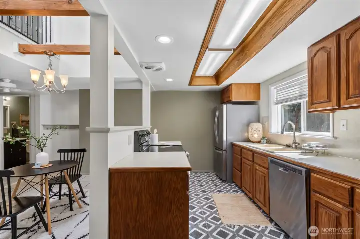 Open dining space offers flexibility for everyday meals, casual gatherings, or game nights with family and friends. Open dining space offers flexibility for everyday meals, casual gatherings, or game nights with family and friends.