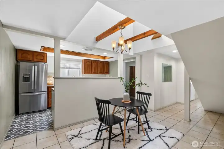 Open dining area connects seamlessly to the kitchen and living spaces, making everyday living and entertaining easy. Open dining area connects seamlessly to the kitchen and living spaces, making everyday living and entertaining easy.