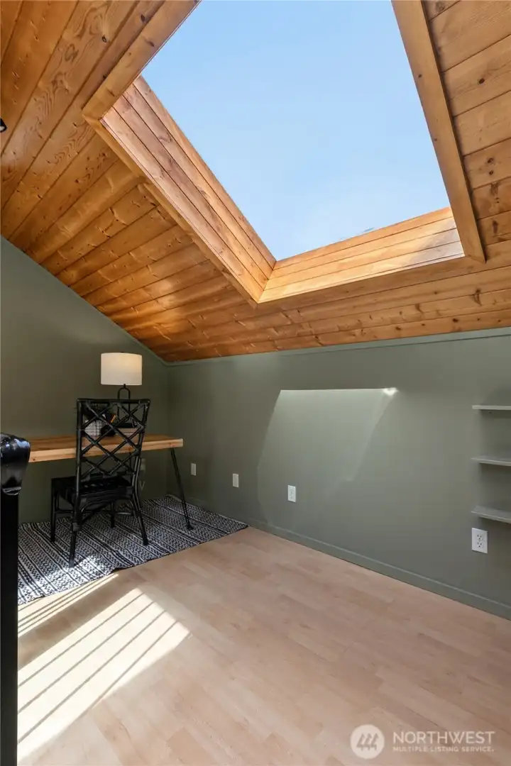 Versatile loft overlooking the main living area offers an ideal space for a home office, reading nook, or creative retreat. Versatile loft overlooking the main living area offers an ideal space for a home office, reading nook, or creative retreat.
