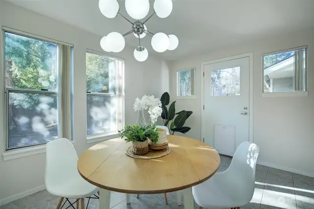 Bright dining space