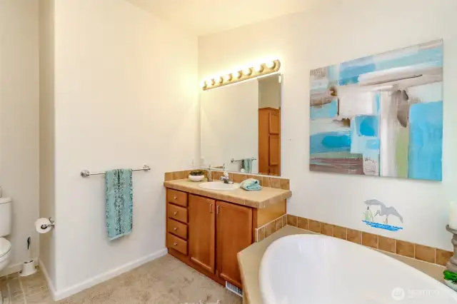 2nd vanity in on suite 5 piece bathroom.