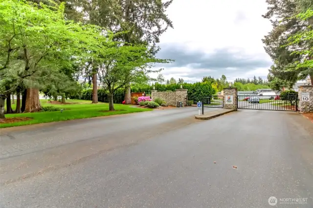 Private, gated entry.