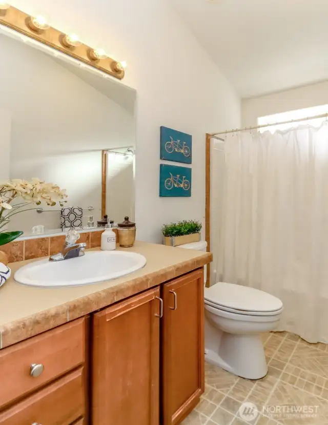 Full bath for guests.